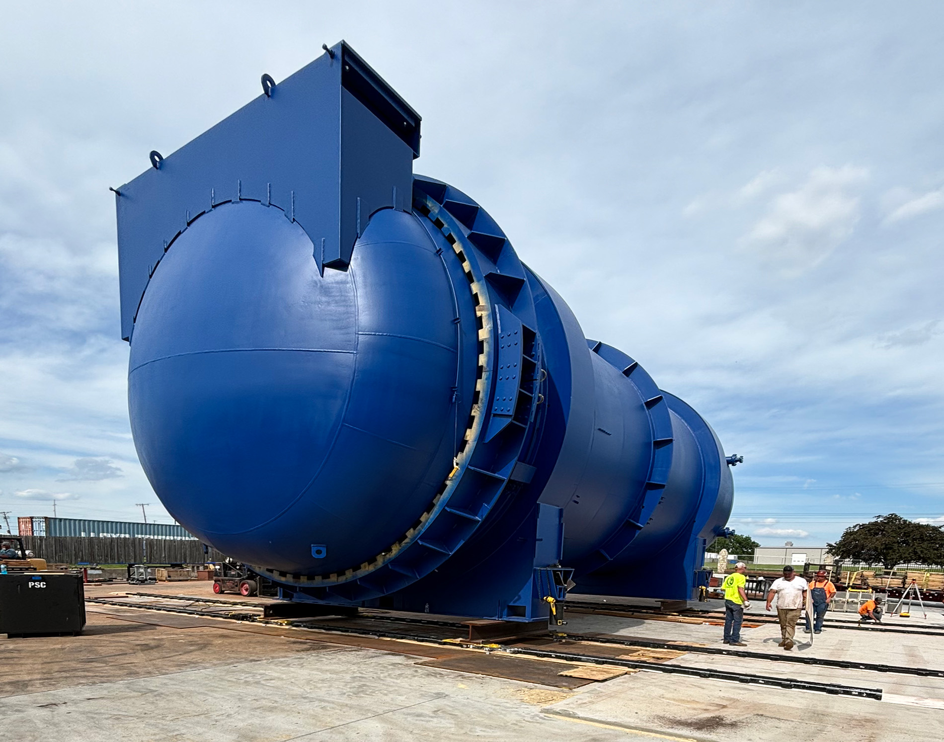 Million pound machine in process of being moved.