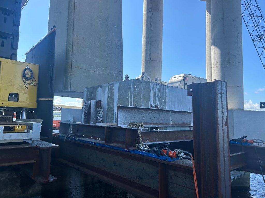 Lightweight Skidding System by Holmatro, shown on the job site.